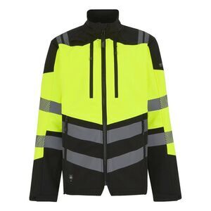 Regatta Professional Mens Hi-Vis 3 Layer Soft Shell Jacket / Black/Yellow